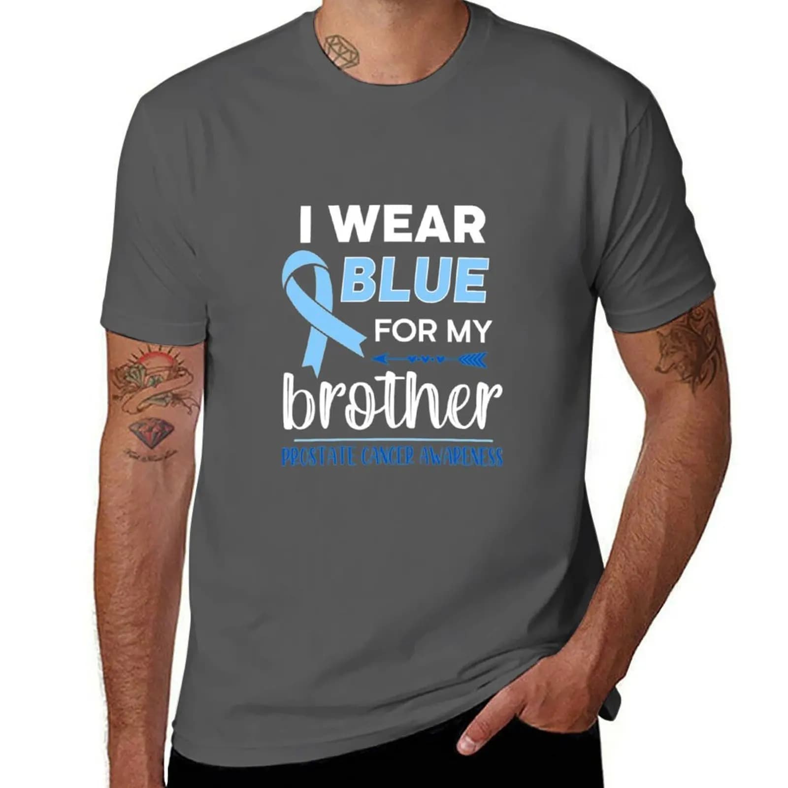 T-shirt Basic Solid Tee per il supporto al cancro alla prostata, per uso quotidiano