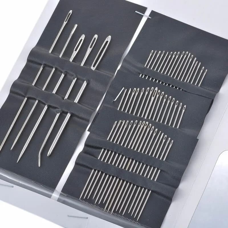 Stainless Steel Hand Sewing Needles Set with Large Eyelet, Different Sizes for Sewing, Embroidery and Precision Works