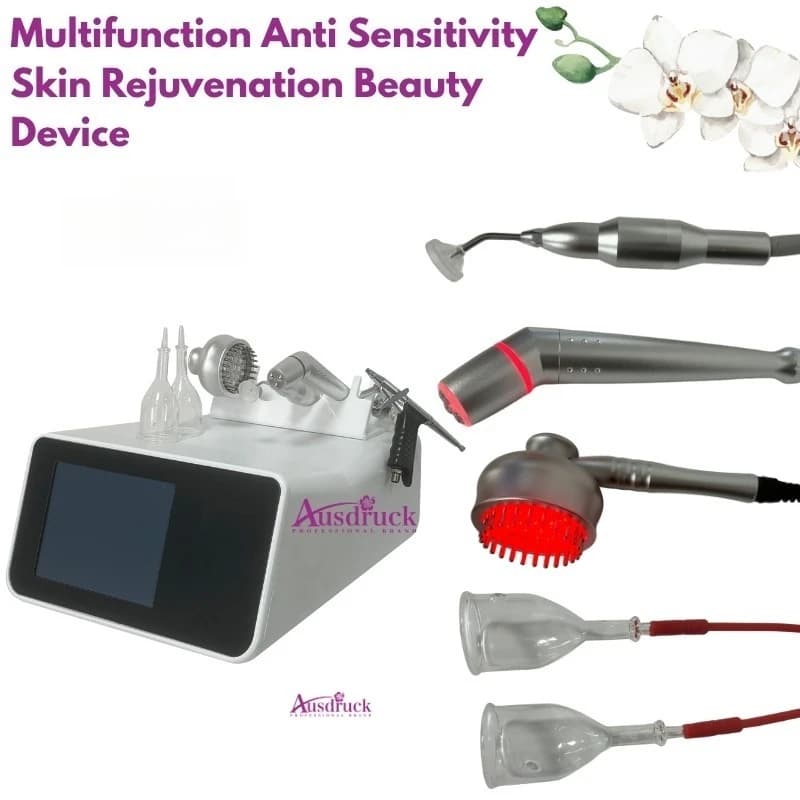 Vacuum massager for red light therapy with spray gun for BIO multifunction microcurrent oxygen