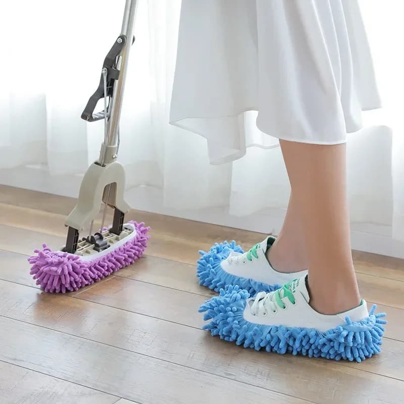 Pantofole per la pulizia della polvere del pavimento scarpe per la pulizia delle scarpe per la pulizia del pavimento del bagno di casa accessorio per la pulizia delle scarpe in microfibra