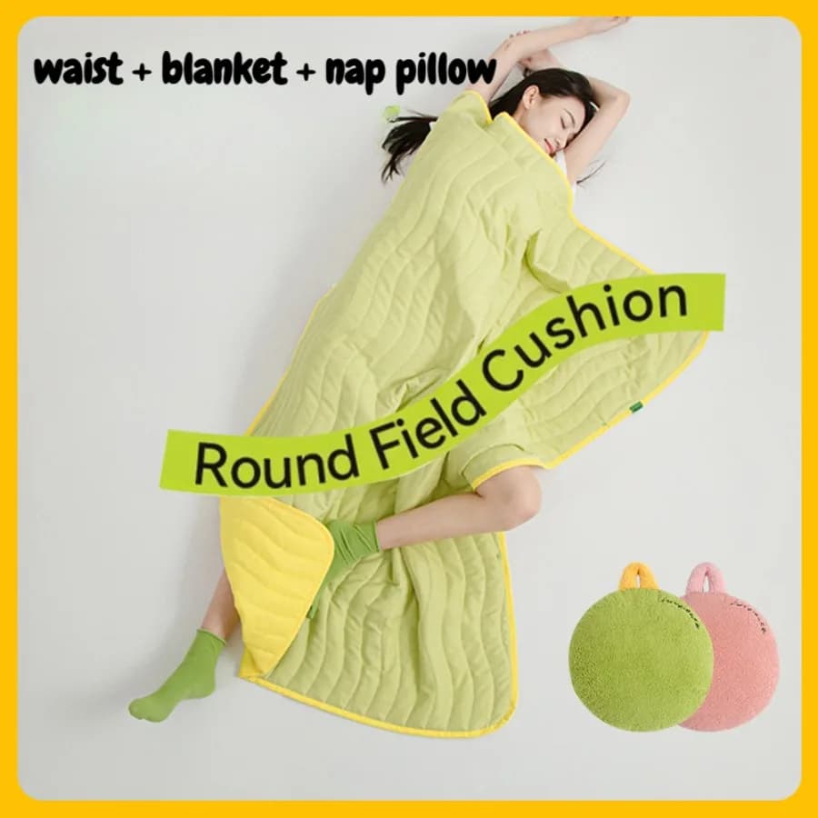 Home 2-in-1 Cuscino Coperta per ginocchio a doppio scopo Schienale per auto Coperte da letto Borsa pieghevole per condizionatore d'aria portatile 100 * 150 cm