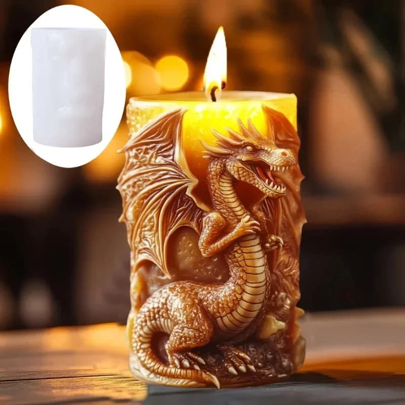 Stampo in Silicone per Candele a Forma di Ali di Dinosauro, Stampo per Resina e Gesso a Forma di Drago
