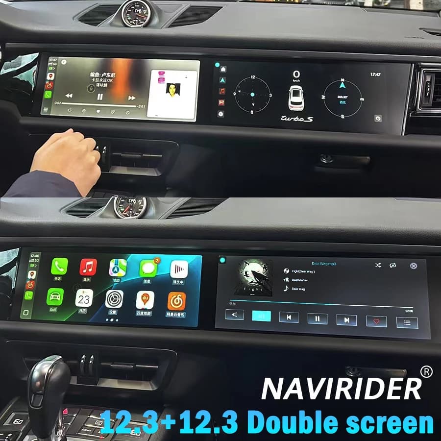 8G + 256GB 12.3 pollici Doppio Schermo Android Per Porsche Macan 2011-2017 2din Auto GPS Lettore Video Multimediale Radio unità principale Carplay