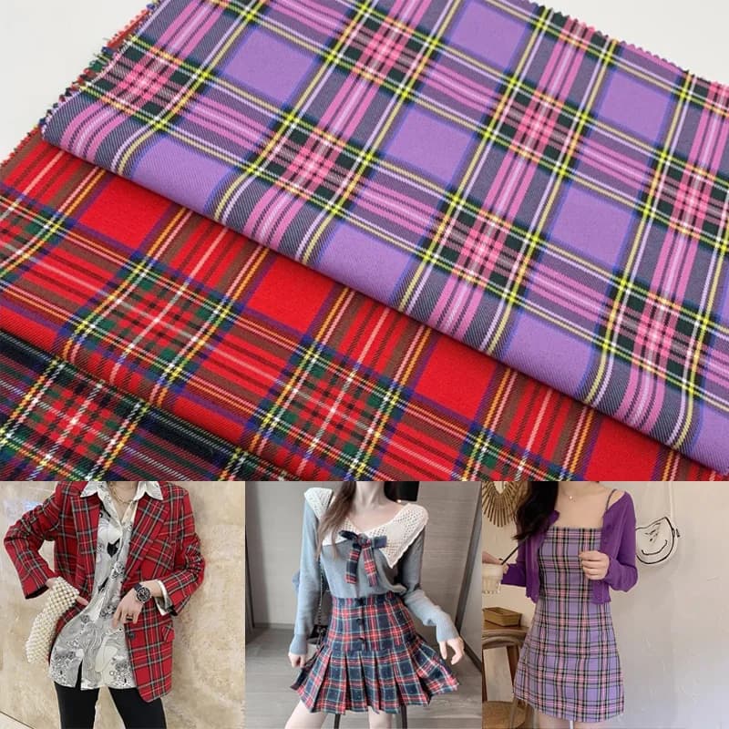 150cm Classic Scottish Style Plaid Fabric Home Textile DIY Sewing JK Skirt Shirt Dress Tablecloth Fabric Girl Clothes Sewing