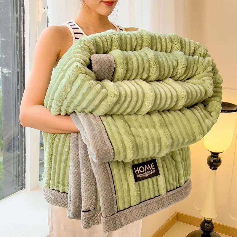Coperta invernale addensata calda in peluche double-face per letto doppia regina coperta tessili per la casa lenzuolo copridivano biancheria da letto
