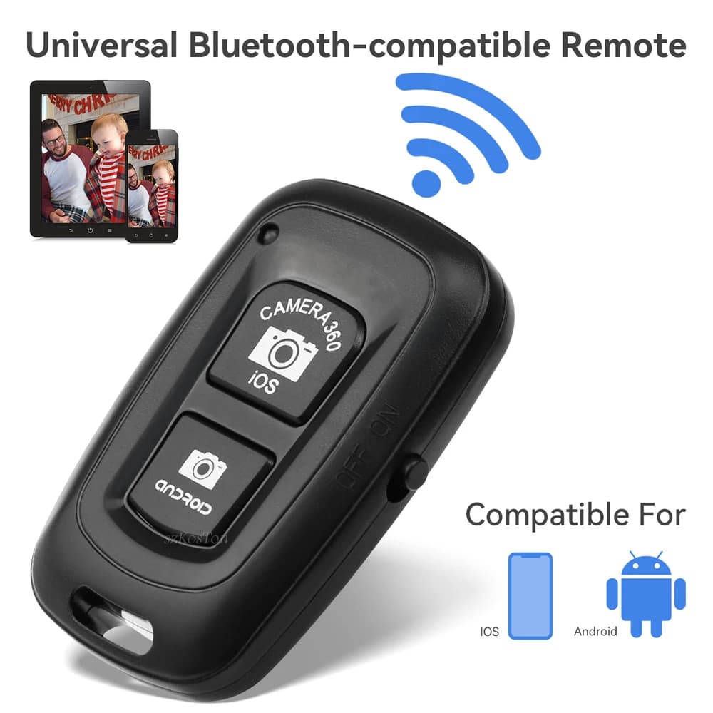 Mini pulsante di controllo compatibile Bluetooth Controller wireless Autoscatto Fotocamera Stick Rilascio otturatore Telefono Selfie per Smartphone