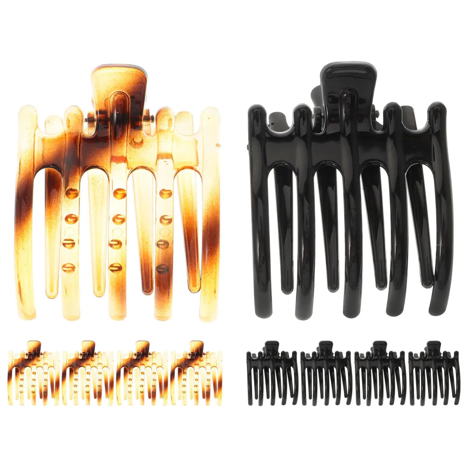 10Pcs Five-Tooth Hair Claw Clamps Sturdy Resin Plastic Jaw Clips Comfortable Wear Daily Work Outfit Casual Hairstyles Hair Decor
