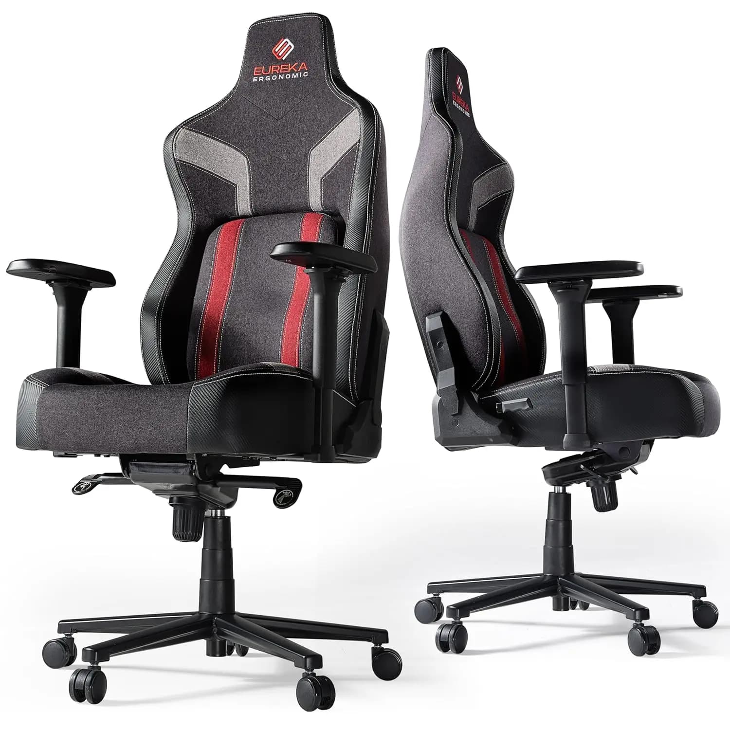 Sedia da Gaming Rossa con Supporto Lombare, Stile Racing, Cuscino da 4,3 Pollici per Adulti, Personalizzabile