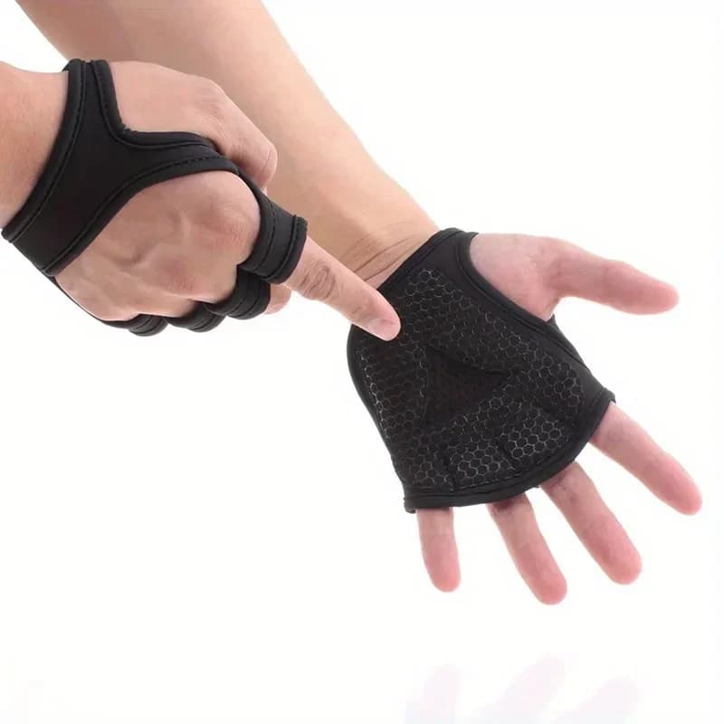 2PC Gym Gloves Fitness Weight Lift Gloves Men Women's Body Building Gloves Non-slip fingers Wrist Support Weightlift