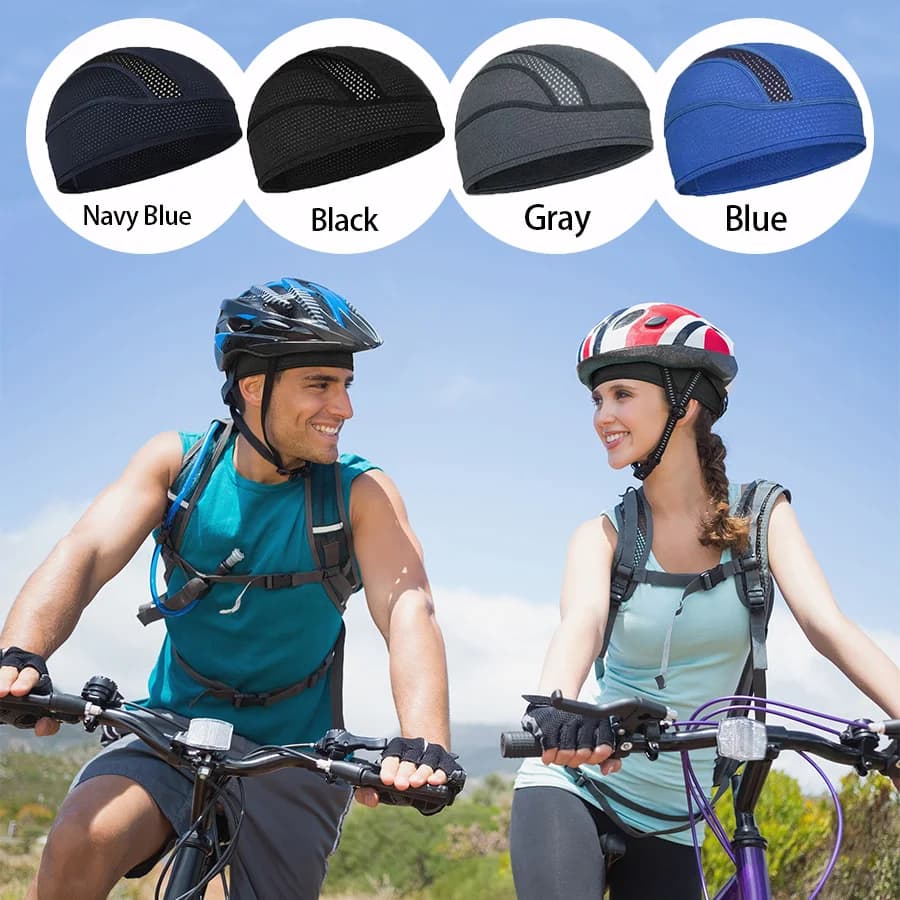 Breathable hat, bicycle helmet liner with hood breathable skull, Breathalbe