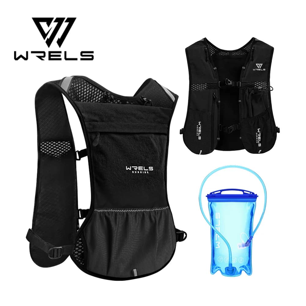 Zaino Idratazione WRELS con Sacca d'Acqua, Gilet Idratazione per Uomo e Donna, Ideale per Maratona, Ciclismo, Escursionismo