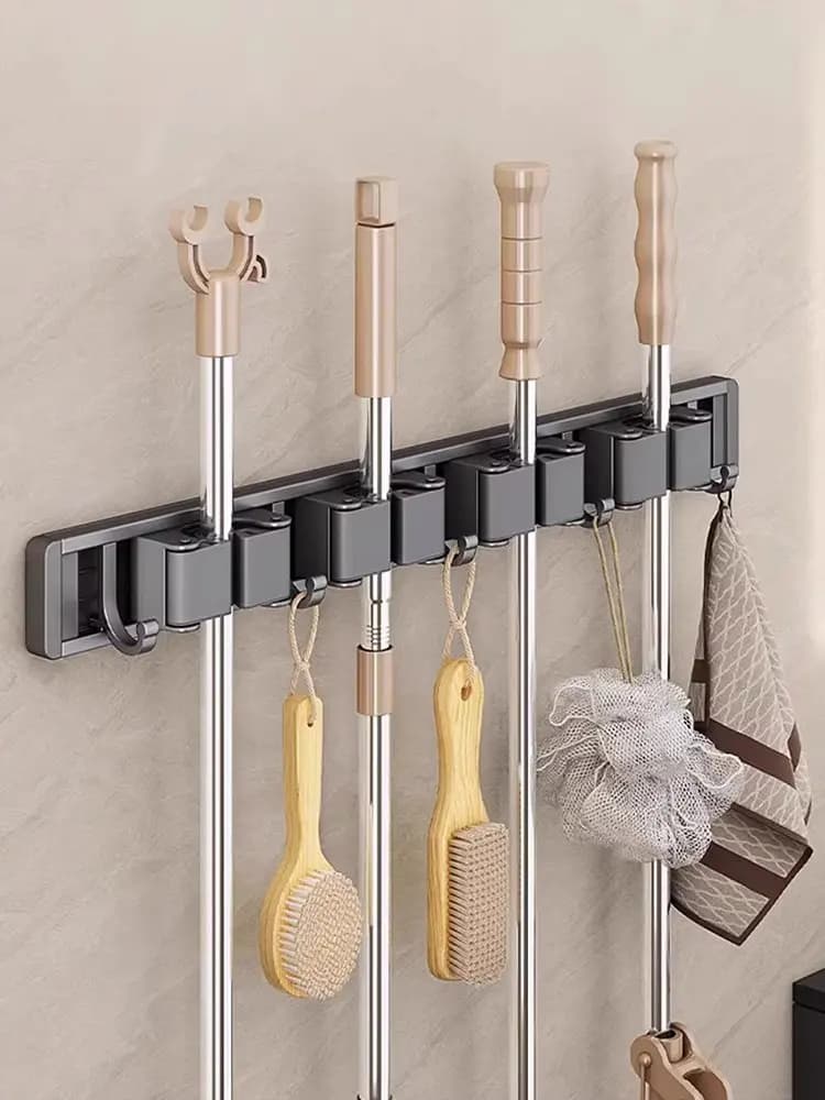 Baihan Strong Hanging Mop Holder Batoom Sweeper Storage Ra Powerful Space Aluminum Suction Cup Hook for Kitchen And Batoom