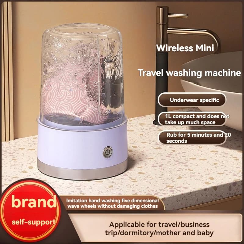 Nuova lavatrice per biancheria intima e calzini con ricarica wireless, tazza di lavaggio portatile, mini lavatrice per viaggi in famiglia