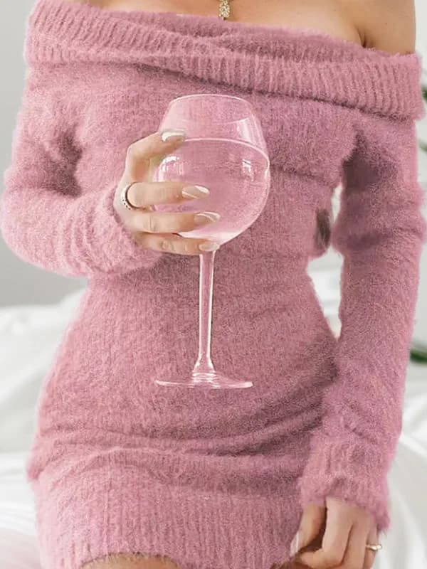Abito Lungo Casual da Donna con Collo a Barca, Gonna a Ruota e Stile Avvolgente, Elegante e Raffinato, Stile Cinese Pro...
