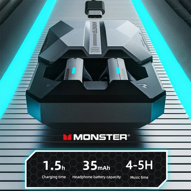 Monster XKT11 TWS Wireless Earphone Bluetooth 5.2 Gamer Earbuds Low Latency Noise Reduction Headphones Gaming Headset With Mic