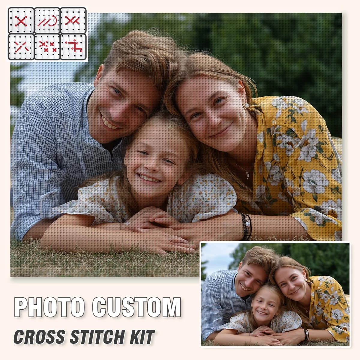 Photo Custom Cross Stitch Embroidery Kits 11CT/14CT Cotton/silk Thread DIY Set New Year gift