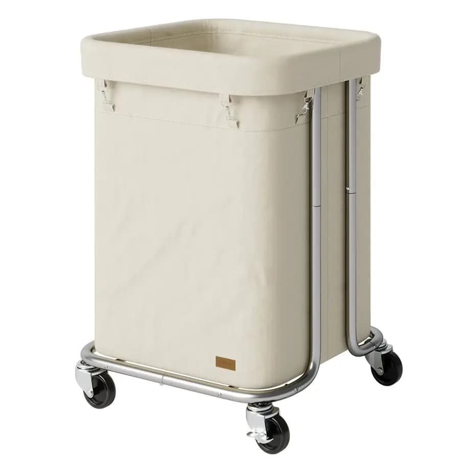 Cesto Portabiancheria con Ruote 150L 40 Galloni, Cesto Portabiancheria con Struttura in Acciaio e Sacco Rimovibile, Carrello Portabiancheria per