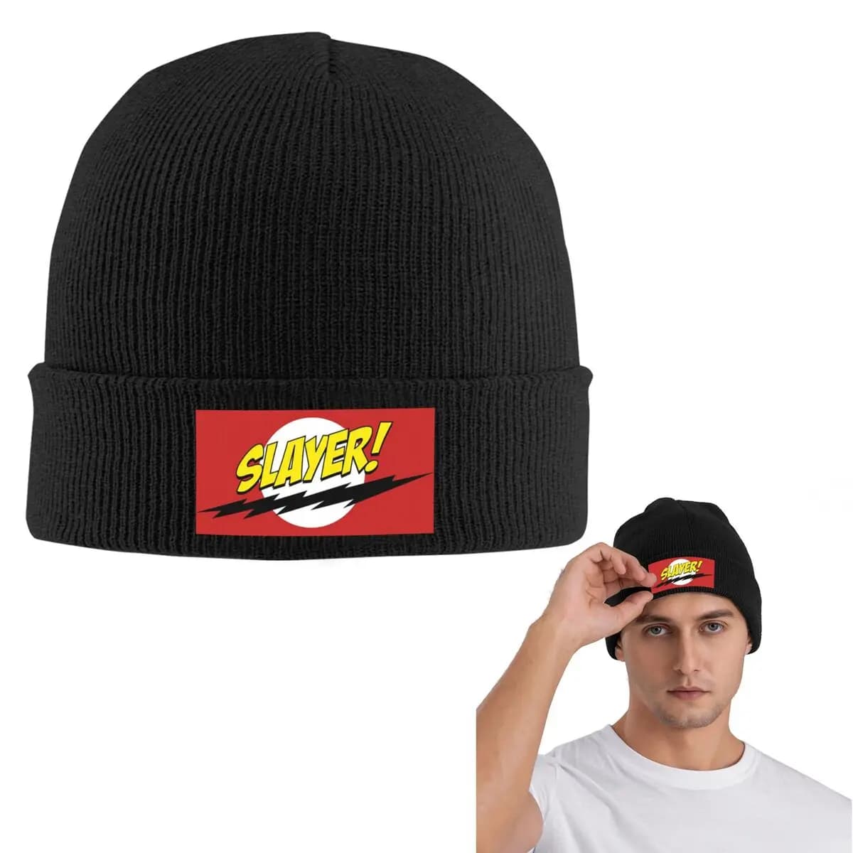 Slayers Logo Warm Knitted Cap Hip Hop Bonnet Hat Autumn Winter Outdoor Beanies Hats for Unisex Adult