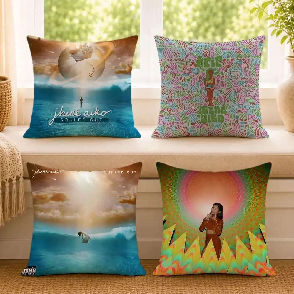 Soul J-Jhene AikoS Cushion Cover Ultra Soft Pillowcase, Cloud-Like Comfort Fabric with Concealed Zipper