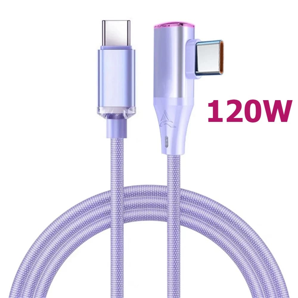 USB C to USB C cable from 6A to 90 degrees for Xiaomi Huawei Honor Oneplus Realme OPPO USB C data cable