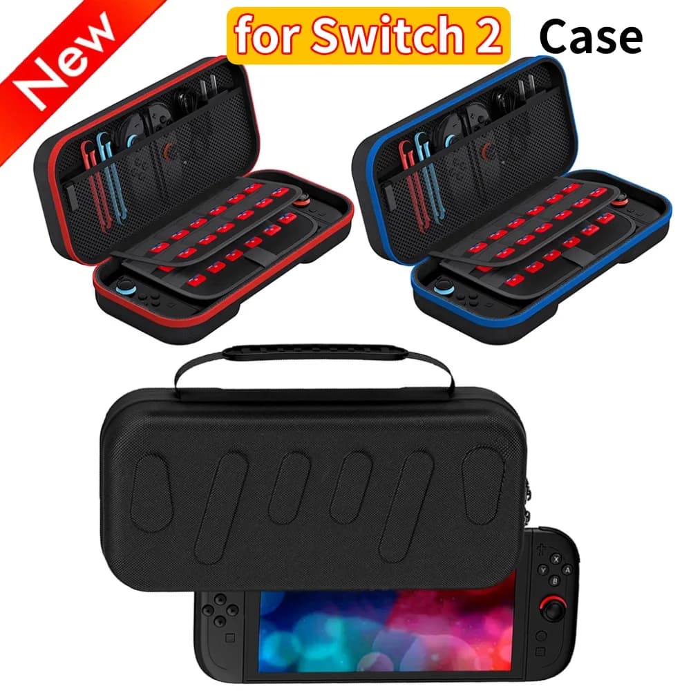Custodia da trasporto sottile con 24 slot per schede Borsa da viaggio portatile antiurto di grande capacità per console per accessori Switch 2