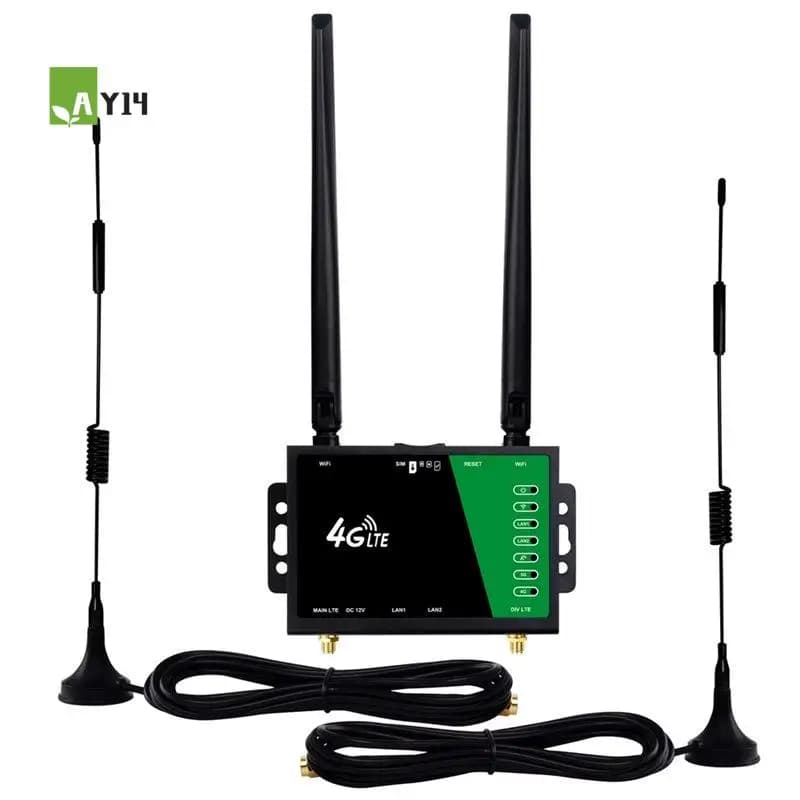 Router Wireless Industriale 4G WiFi AY14-CPE, Slot per Scheda SIM, Access Point Mobile Portatile, Antenna Esterna 300Mbps, 32 Utenti EU