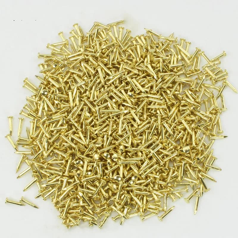 1100-1860PC Oro/Argento // Ottone/Bronzo Diametro 1,15mm Lunghezza 6mm 8mm 10mm Ferro Piccolo Mini Testa Rotonda Chiodo Portagioie Cerniera