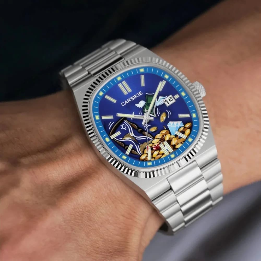 Orologio da Uomo al Quarzo con Design Personalizzato AAA, Creativo e Animato, Quadrante con Pittura a Olio, Cinturino in Acciaio, Orologio Maschile Casual