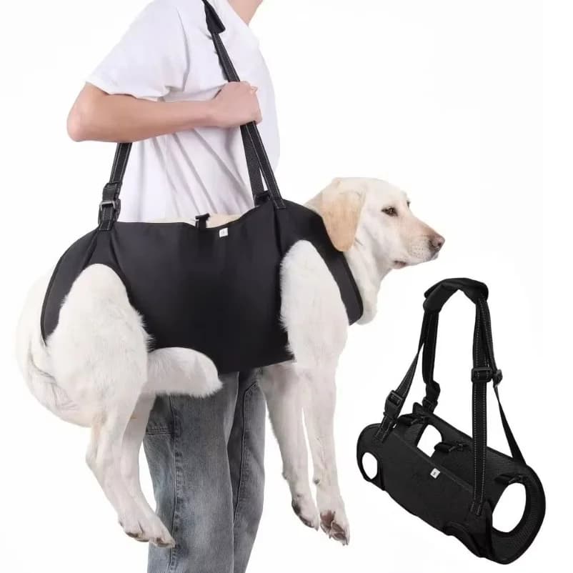 Adjustable Strap Dog Lift Harness Portable Thicken Handle Dog Sling Carrier Soft Lining Legs Support Pet Lifting Vest Elderly