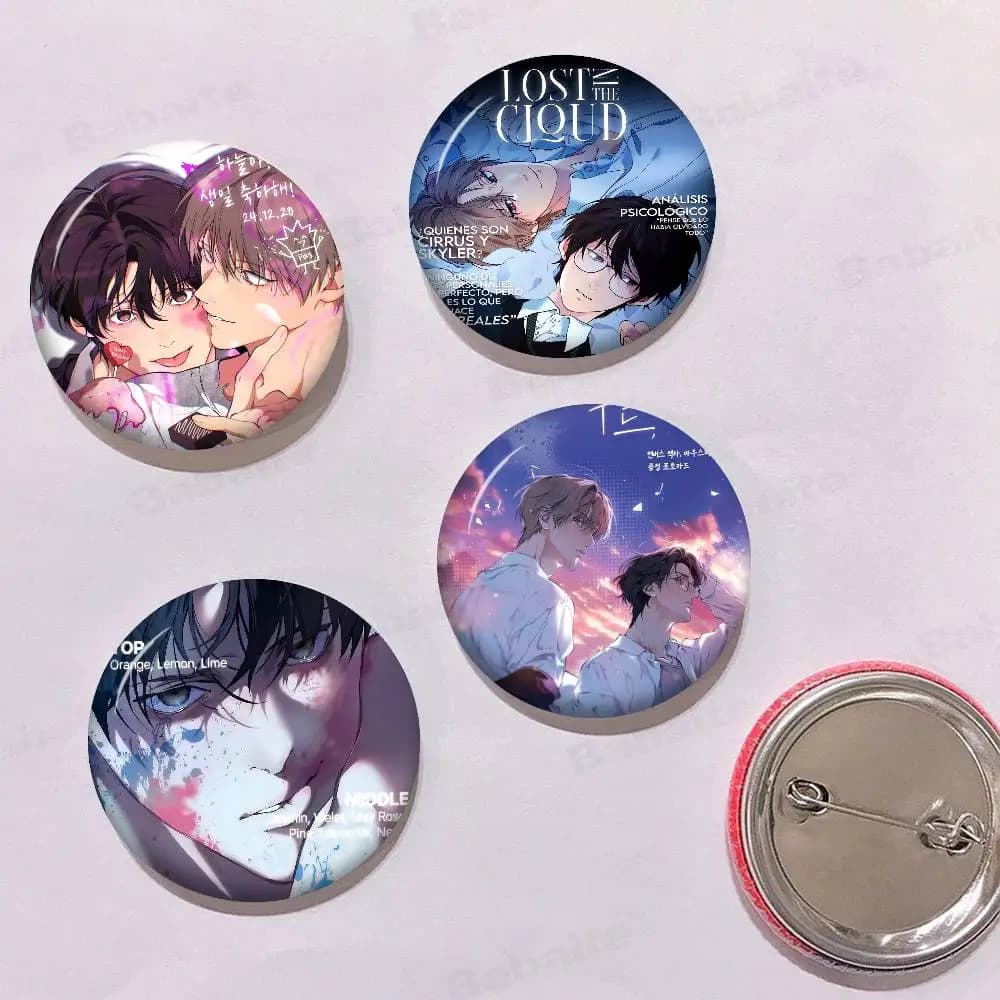 Anime Lost In The Cloud 58mm Handmade Brooch Cartoon Cosplay Badge on Backpack Jewelry Accessories Gifts
