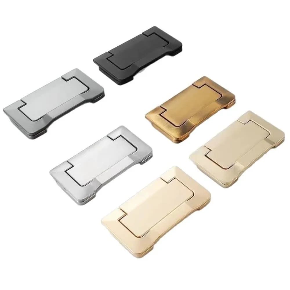 New Zinc Alloy Concealed Cabinet Handle Free Punching Brushed Gold Flat Drawer Handle Durable Straight Cabinet Knob Cabinet Door