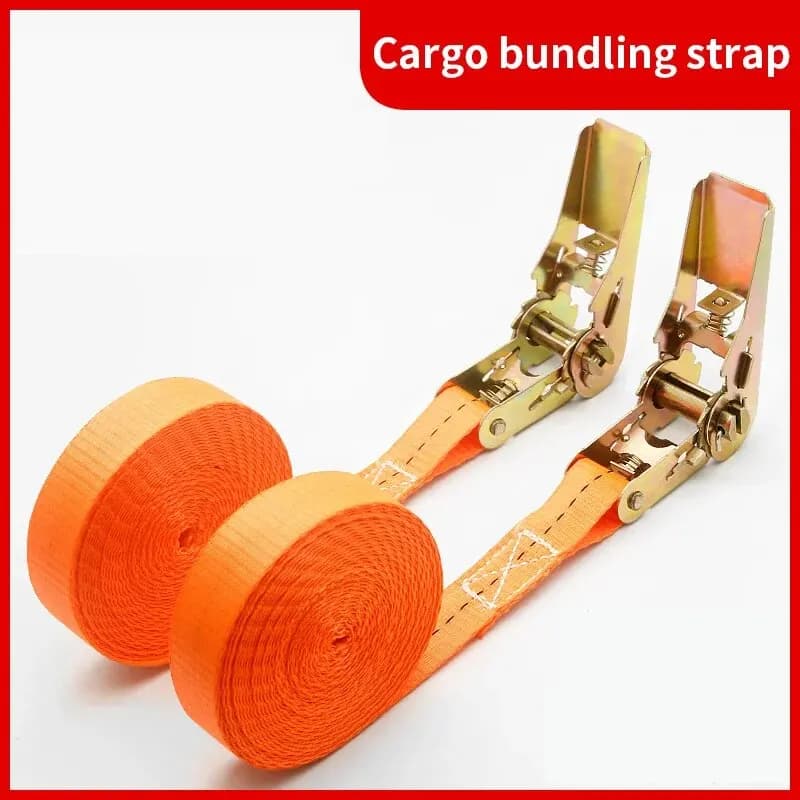 Cargo Belts with Heavy Duty Metal Buckle for Cars and Trucks - Robusta ratchet belt for safe luggage and cargo transport