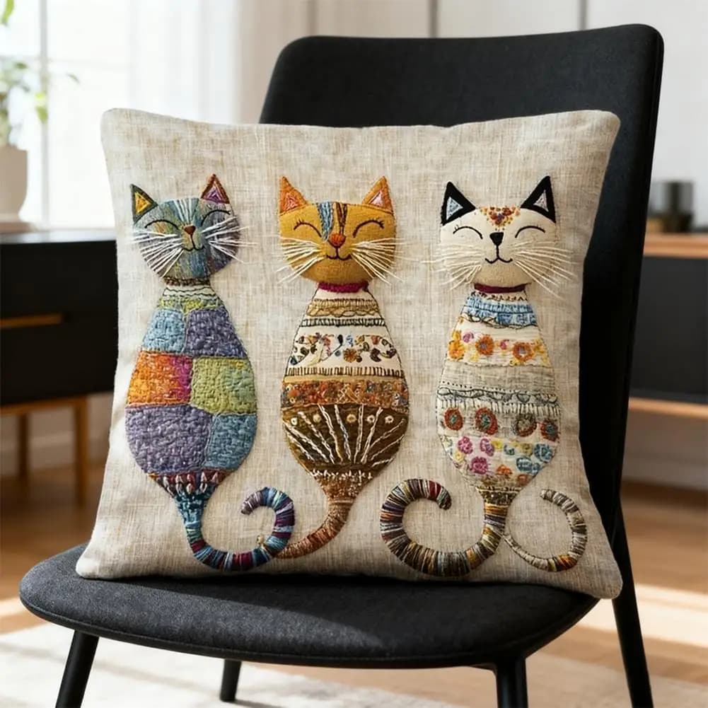 Federa per cuscino con stampa piatta 2D con motivo gatto carino, per comfort ed eleganza, copricuscino per divano, decorazione per la casa, stampa 2D