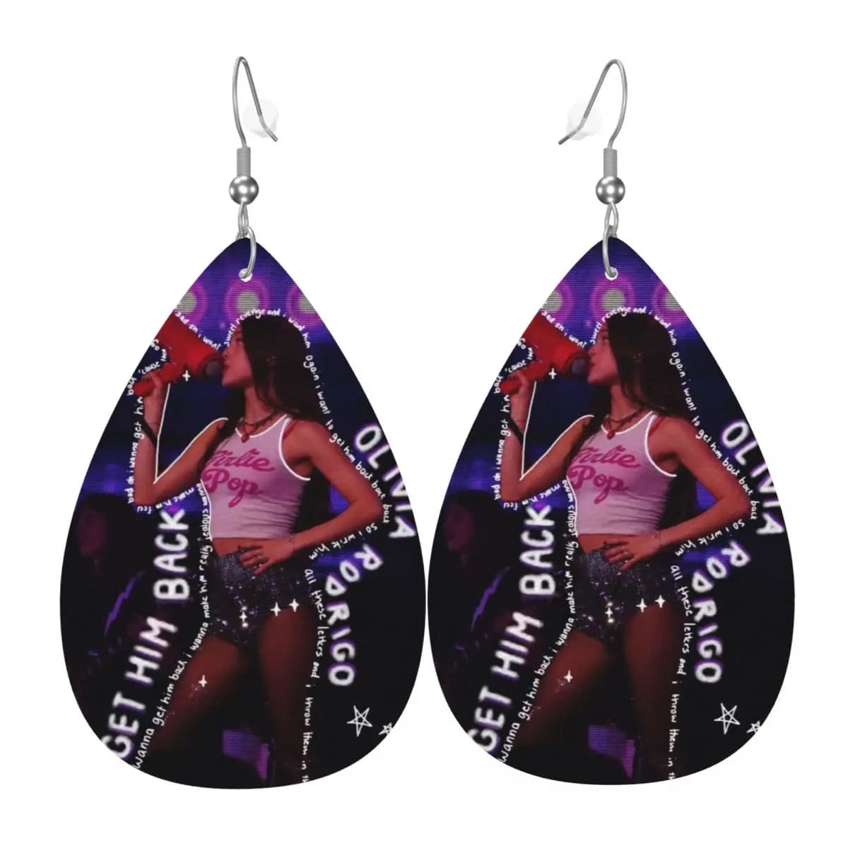 Personalizzato O-Olivia Singer R-Rodrigo Orecchini in pelle PVC Orecchini pendenti Gioielli per donne Per moglie Madre Regalo