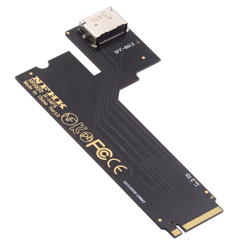Adattatore M.2 M-key a U.2/U.3 Oculink SFF8612 per ThinkBook 14+/16+ Scheda grafica esterna per laptop per scheda adattatore SSD M.2 NGFF
