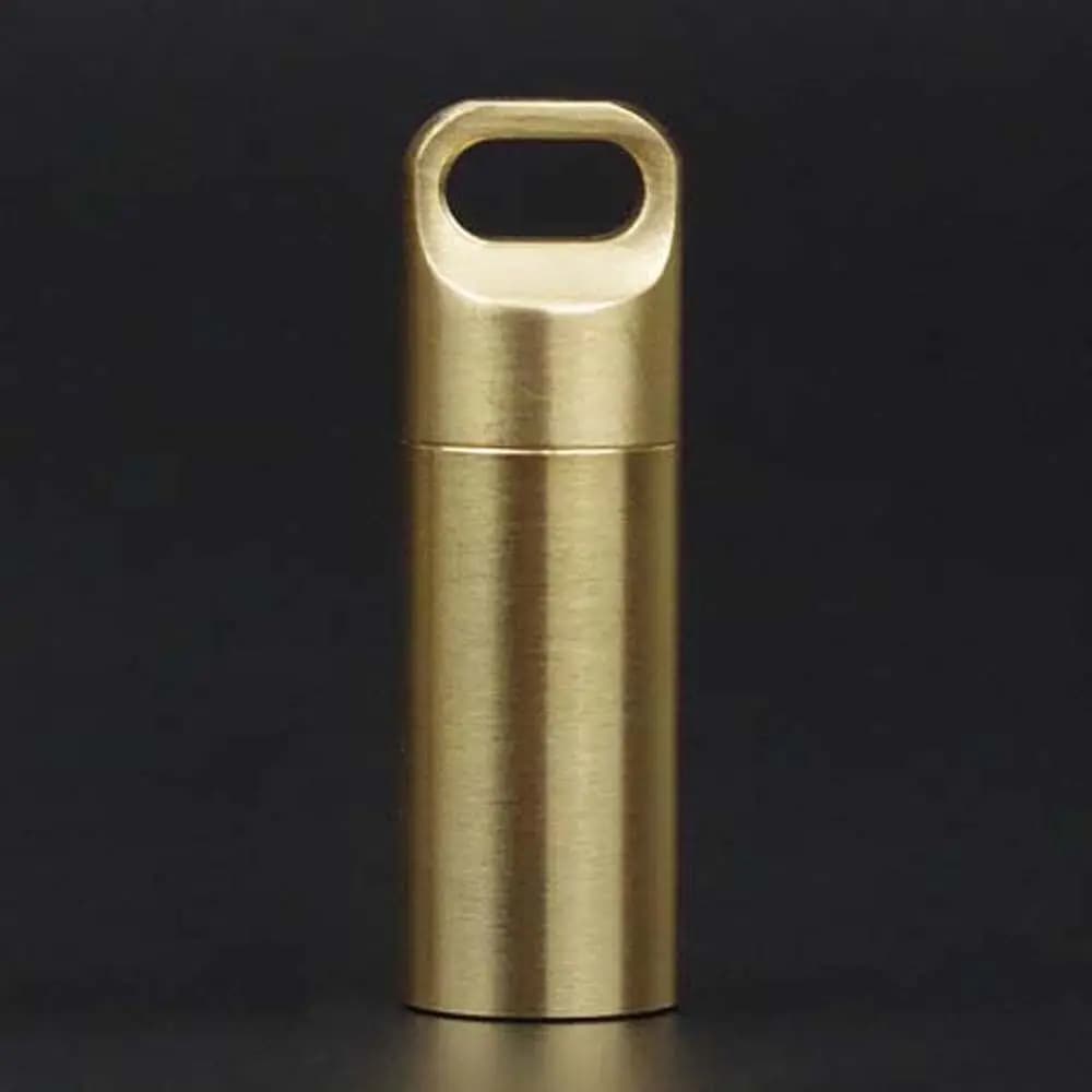 Moisture-proof Hang Buckle Waterproof Brass Acorn Pill Bottle Travel Pill Case Pill Box Capsules Organizer Granule Storage Box
