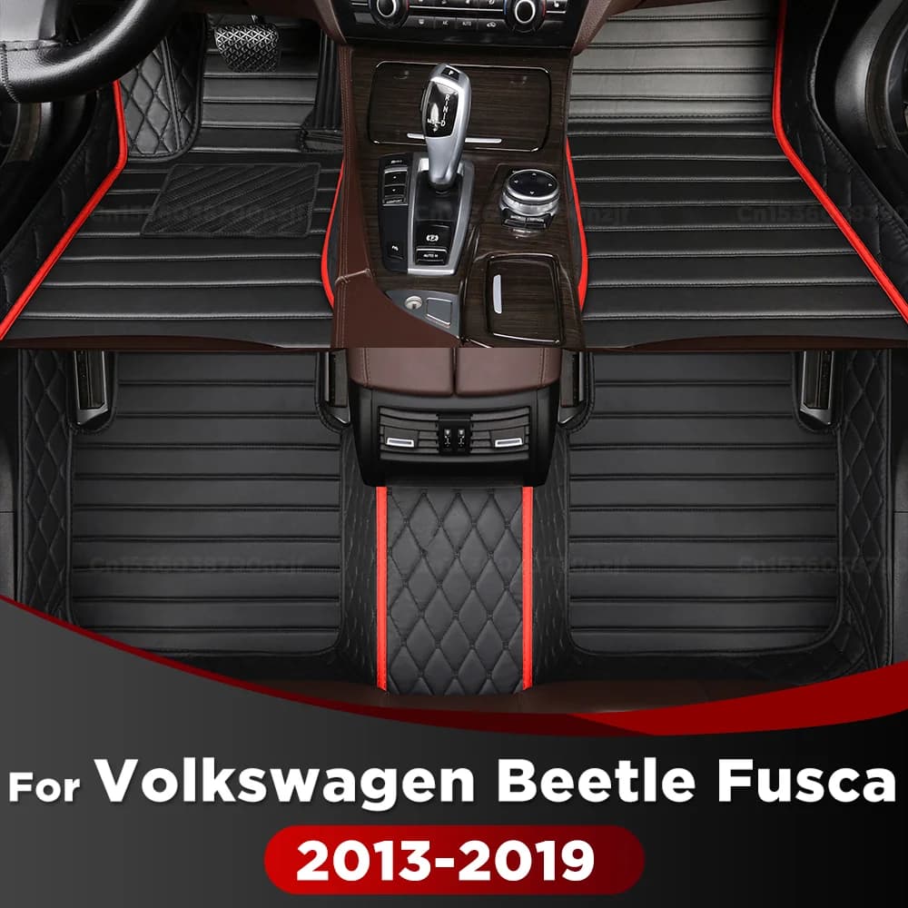 Car Floor Mats For Volkswagen VW Beetle Fusca 2013-2019 18 17 16 15 Auto Foot Pads All Weather Carpet Cover Floor Liners Full