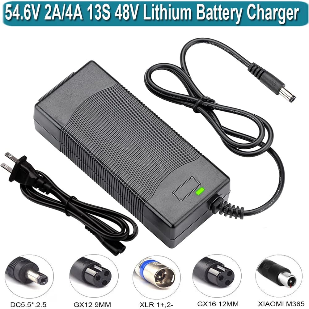 54.6V Battery Charger for 48V 2A Power Supply for 48V Ecotric /Lectric XP/Evercross H5 Lithium Battery
