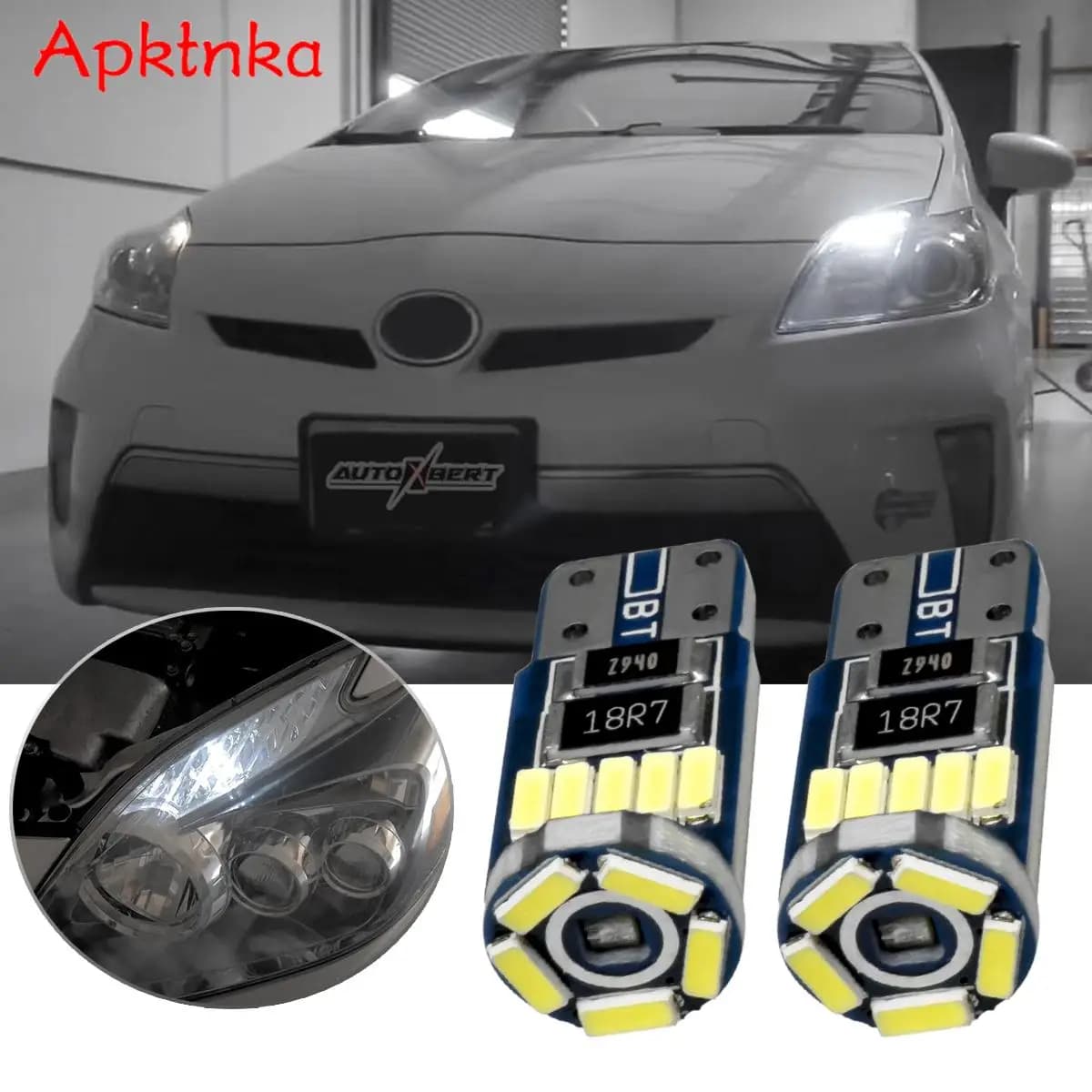 APKTNKA For Toyota Prius 2004-2015 T10 W5W LED Canbus Bulbs 15 SMD LED Parking Lights Xenon White 6000K Prius C V Accessories