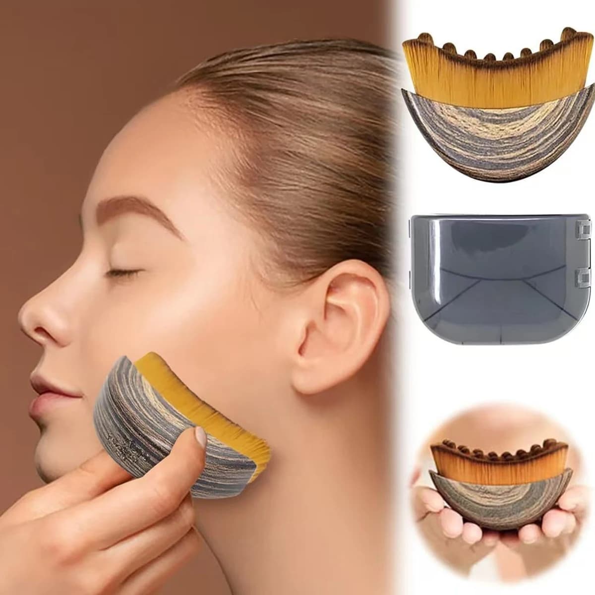 Spazzola per Massaggio Linfatico Viso e Corpo, Massaggiatore per Drenaggio Linfatico per Modellare Viso, Collo e Linee del Mento Progettato ergonomicamente per adattarsi perfettamente alla pelle, allevia la fatica. Viene fornito con una scatola portaoggetti. Presenta una testina ovale ergonomica e una testina per la pulizia a secco. Può essere utilizzato per il massaggio e la pulizia del viso.