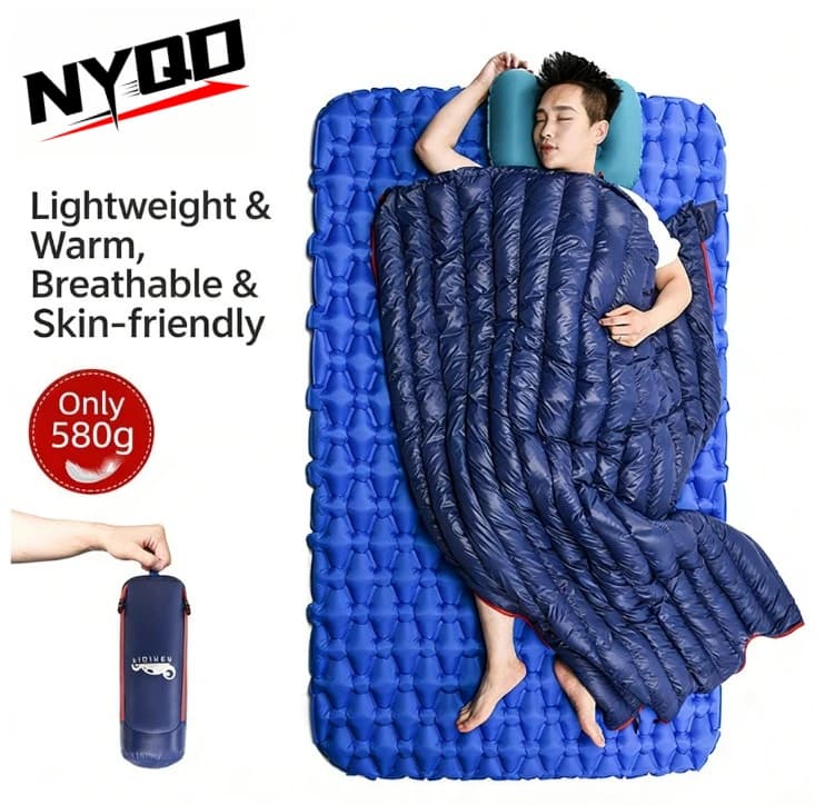 Duck feathers for camping and outdoor travel, model envelope, for adults, portable, combinable, double, for indoor and outdoor, warm for four seasons