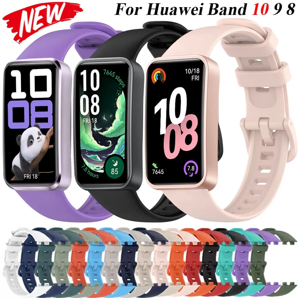 Cinturino in silicone per Huawei Band 10/9/8 Cintura SmartWatch cinturino cinturino di ricambio accessori braccialetto Huawei Band 10 Correa