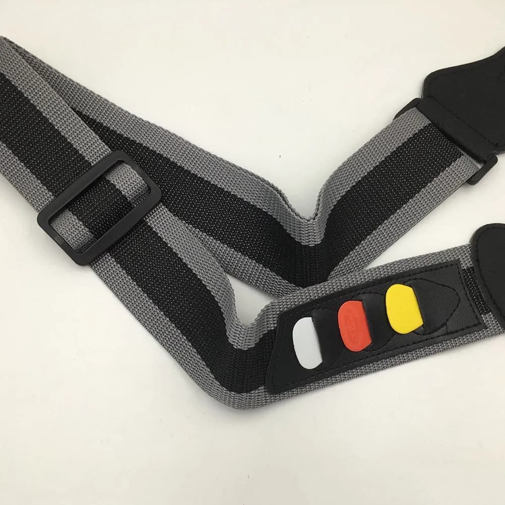 Kit di 3 Cinghie per Chitarra in Nylon, Leggere e Resistenti, per Tutte le Chitarre, Bassi, Elettriche e Acustiche, con Plettro Integrato