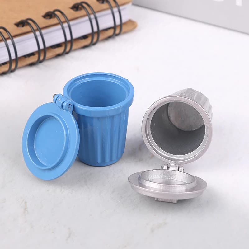 1 pz giocattolo in miniatura modello scena casa delle bambole accessori Mini pattumiera in legno pattumiera Mini pattumiera