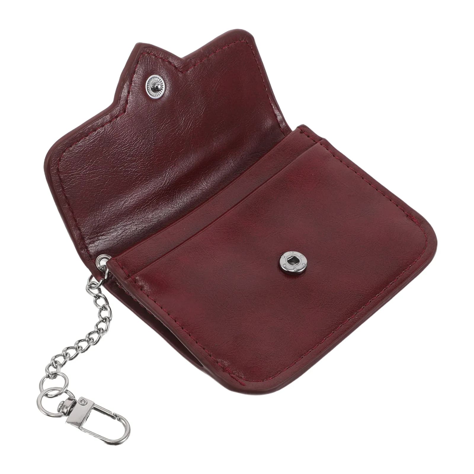 Slim PU Card Wallet for Women with Heart Buckle Secure Flap Design Credit Card Case Organizer for Daily Commute Travel