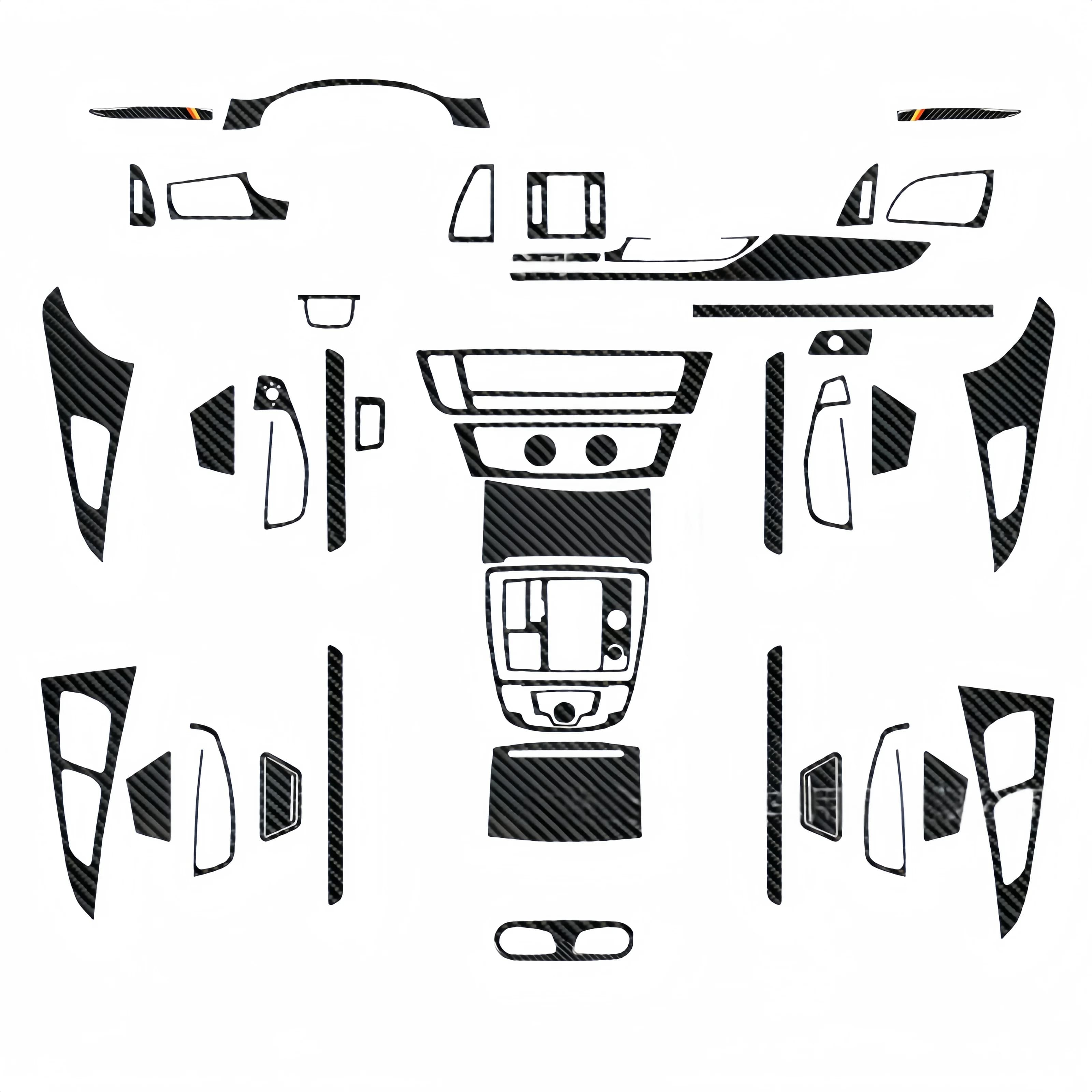 For Audi A6 S6 C7 A7 S7 4G8 2012-2018 Auto Carbon Fiber Central Console Dashboard Gear Panel Trim Adhesive Cover Accessories