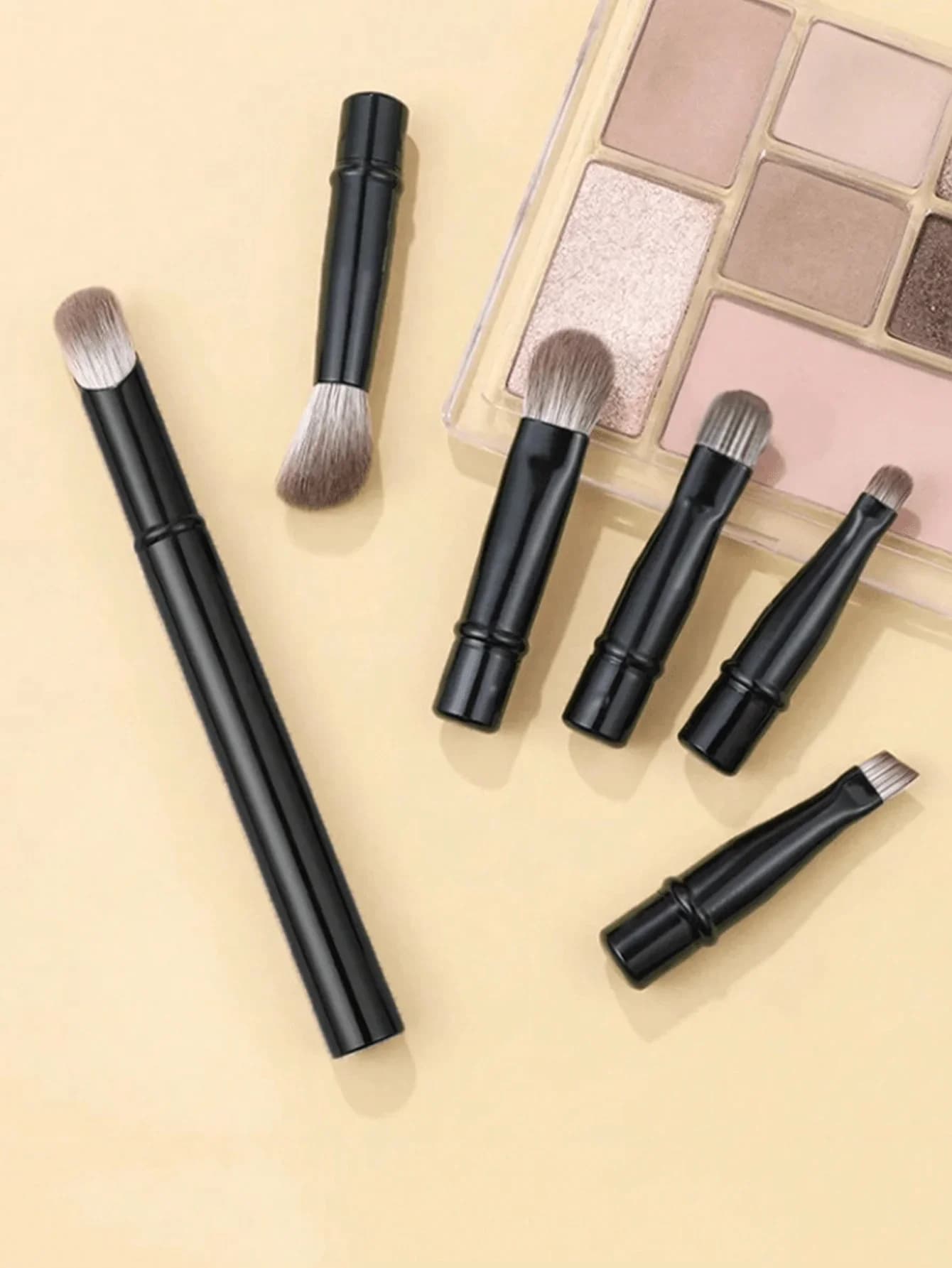 6Pcs Mini Travel Eyeshadow Makeup Brush Set Portable Small Blending Concealer Eye Brushes With Storage Case For Daily Makeup