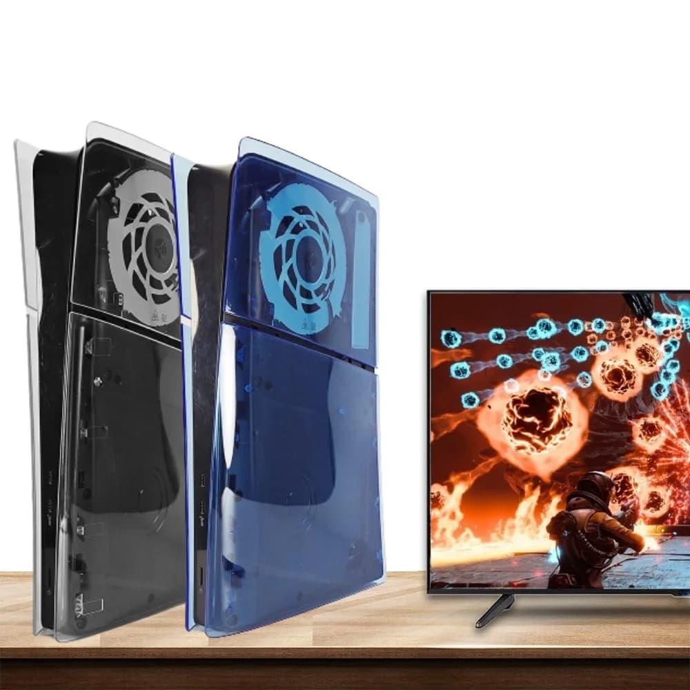 Transparent Faceplate for PS5 SIim Disc Edition, Anti-Scratch Dustproof Cover P5 SLIM Clear Case Plates Replacement Shell
