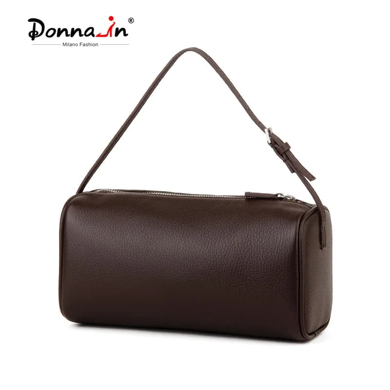 Mini borsa Donna-in in pelle di vitello pieno fiore per donna in vera pelle con tracolla a forma di botte