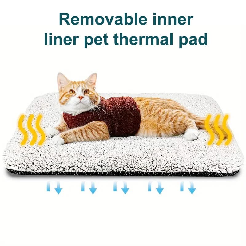 Cuscino termico per animali domestici; Cuscino autoriscaldante lavabile; Tappetino caldo riflettente per il calore del corpo per cani e gatti